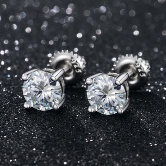 Jewelry - Certified 2ct. t.w. Moissanite Diamond Round Stud Earrings NEW